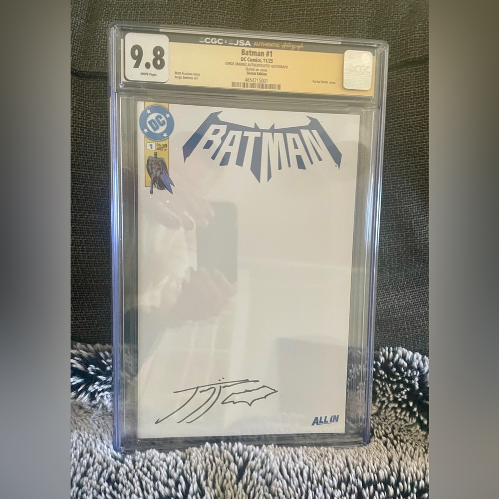 BATMAN #1 Blank cover VARIANT CGC JSA JORGE JIMENEZ SIGNED
